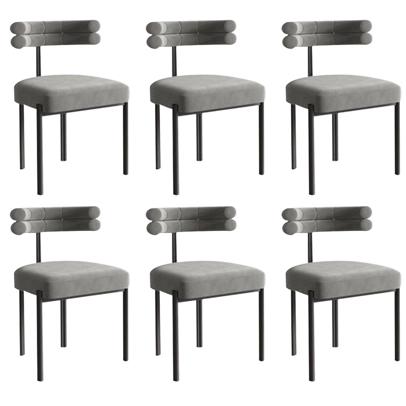Modern Simple Metal Side Chair Upholstered Dining Chairs for Home Use