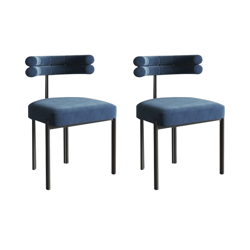 Modern Simple Metal Side Chair Upholstered Dining Chairs for Home Use