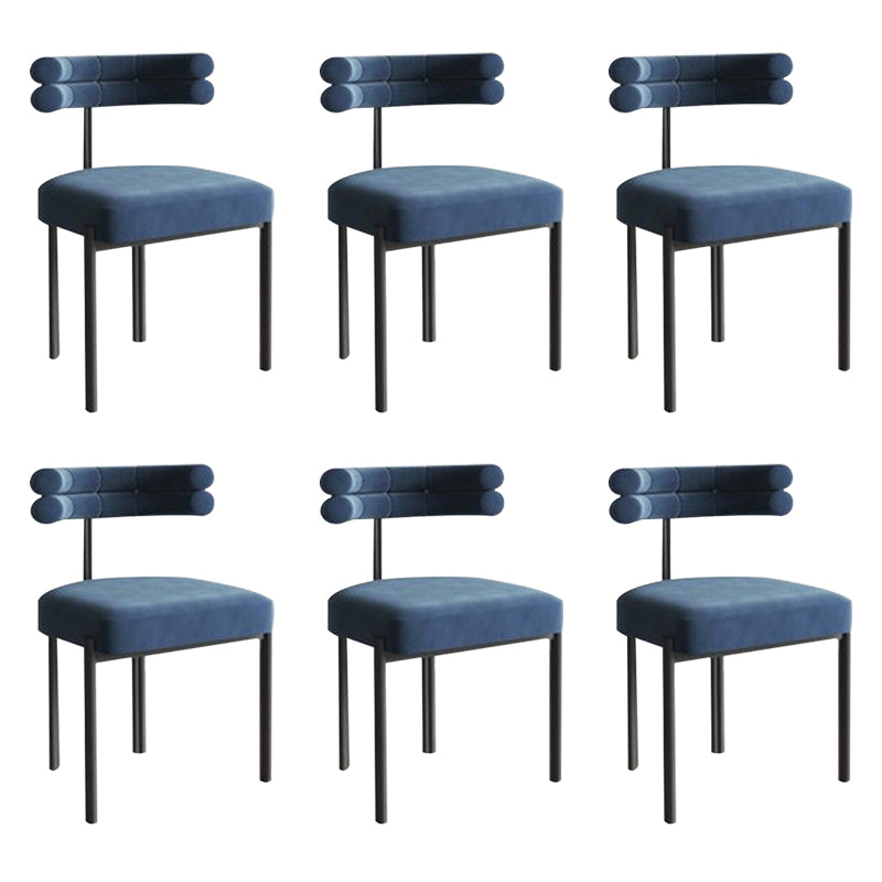 Modern Simple Metal Side Chair Upholstered Dining Chairs for Home Use