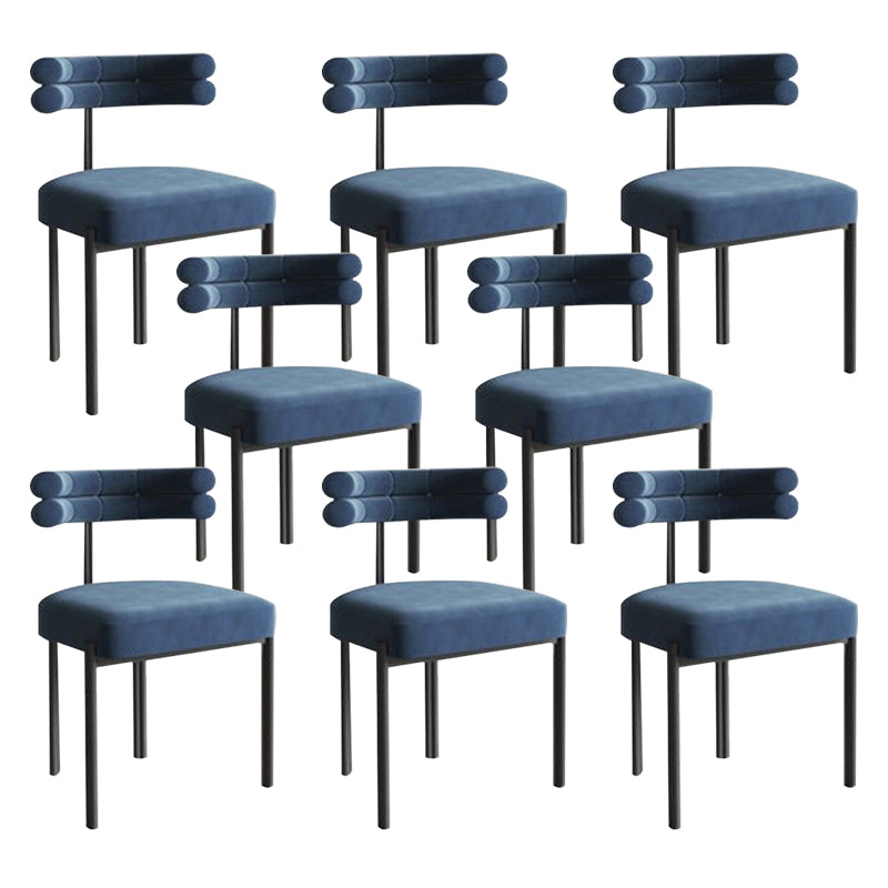 Modern Simple Metal Side Chair Upholstered Dining Chairs for Home Use