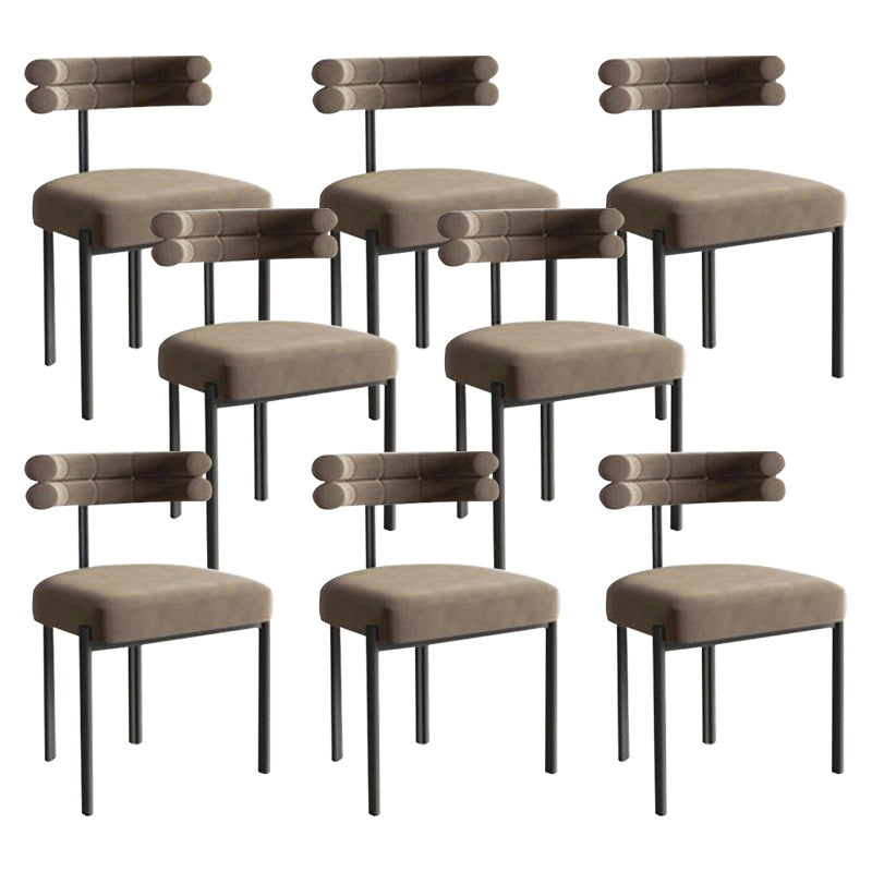 Modern Simple Metal Side Chair Upholstered Dining Chairs for Home Use