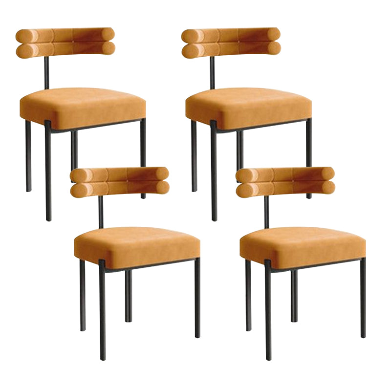 Modern Simple Metal Side Chair Upholstered Dining Chairs for Home Use