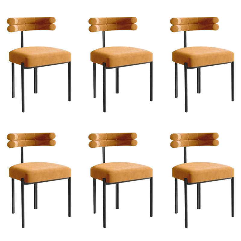 Modern Simple Metal Side Chair Upholstered Dining Chairs for Home Use