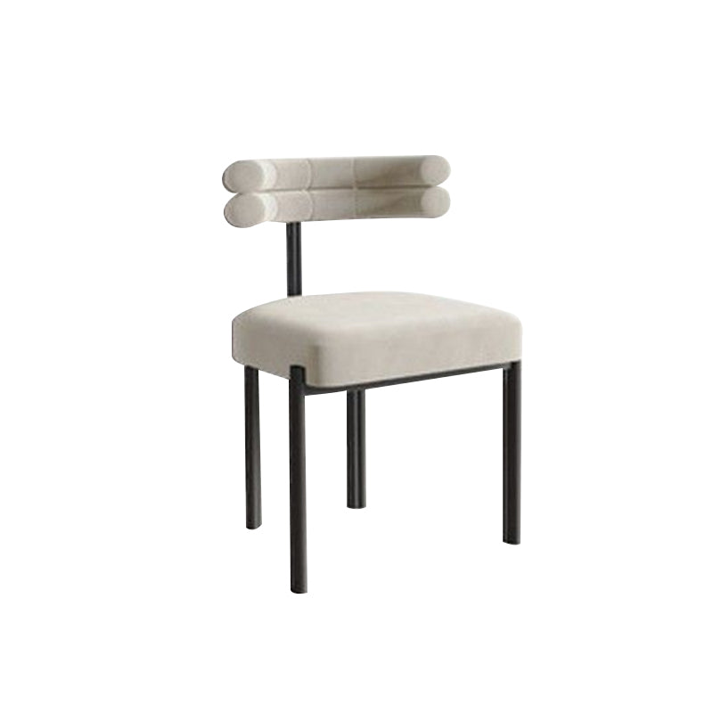Modern Simple Metal Side Chair Upholstered Dining Chairs for Home Use