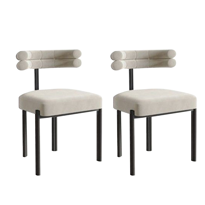 Modern Simple Metal Side Chair Upholstered Dining Chairs for Home Use