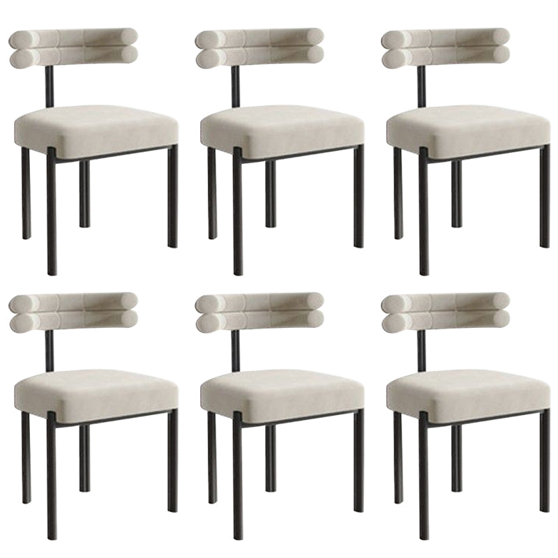 Modern Simple Metal Side Chair Upholstered Dining Chairs for Home Use