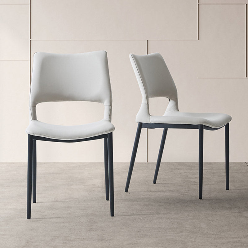Kitchen Open Back Dining Chair Industrial Upholstered Armless Chair