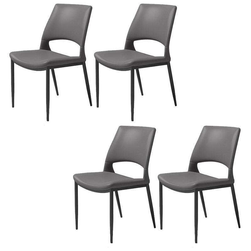 Kitchen Open Back Dining Chair Industrial Upholstered Armless Chair