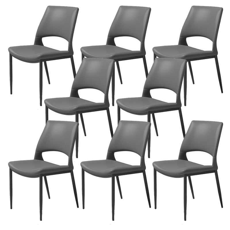 Kitchen Open Back Dining Chair Industrial Upholstered Armless Chair