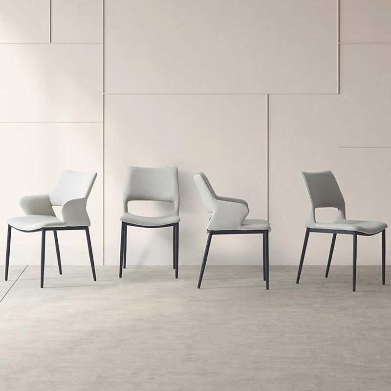 Kitchen Open Back Dining Chair Industrial Upholstered Armless Chair