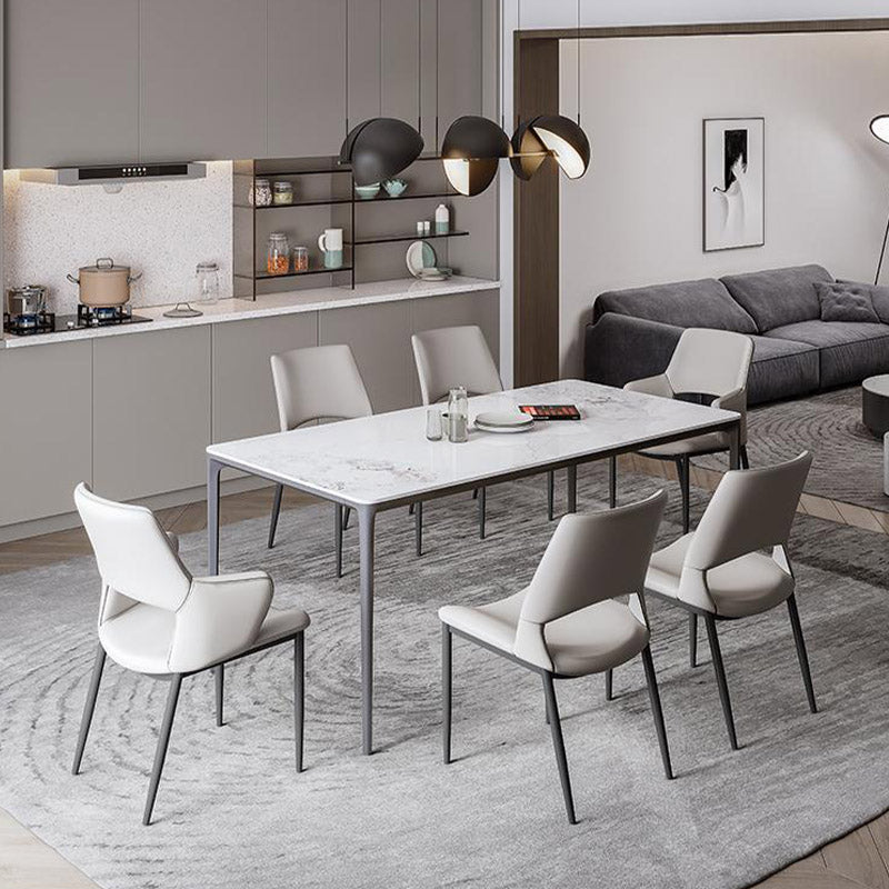 Kitchen Open Back Dining Chair Industrial Upholstered Armless Chair