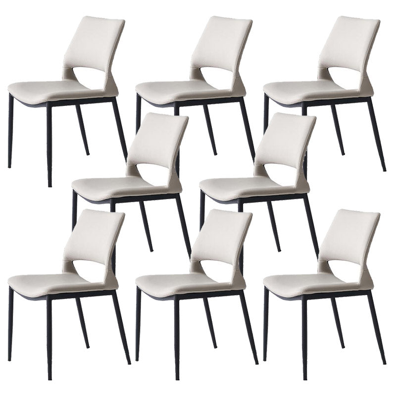 Kitchen Open Back Dining Chair Industrial Upholstered Armless Chair