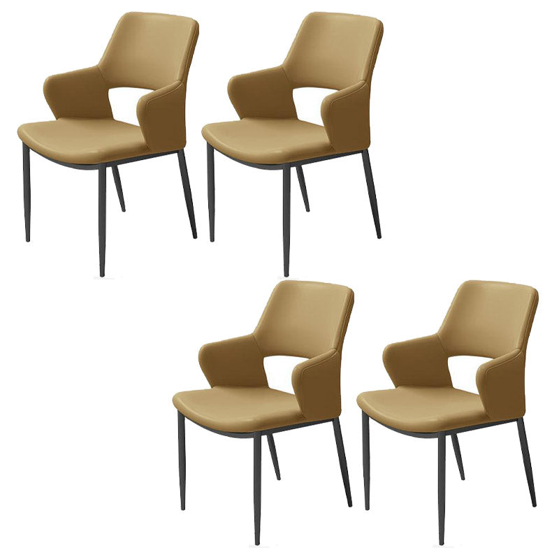 Kitchen Open Back Dining Chair Industrial Upholstered Armless Chair