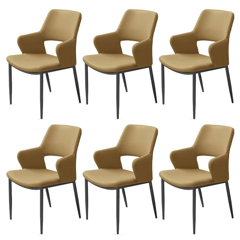 Kitchen Open Back Dining Chair Industrial Upholstered Armless Chair