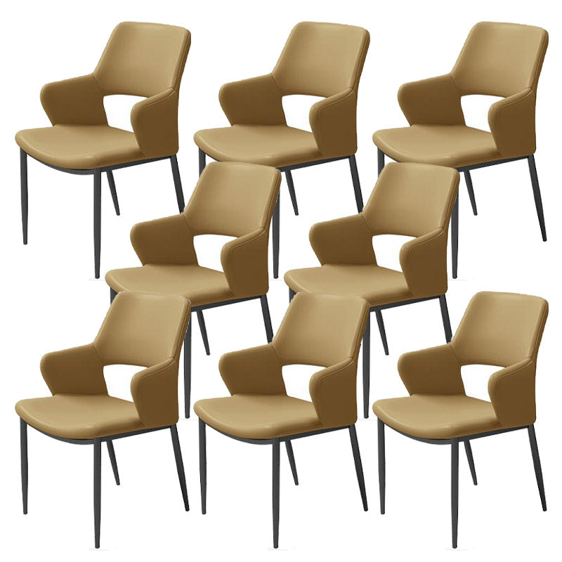 Kitchen Open Back Dining Chair Industrial Upholstered Armless Chair