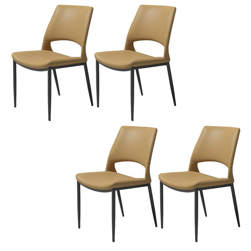 Kitchen Open Back Dining Chair Industrial Upholstered Armless Chair