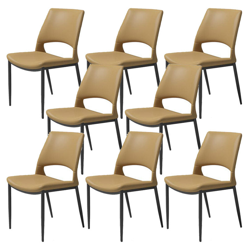 Kitchen Open Back Dining Chair Industrial Upholstered Armless Chair