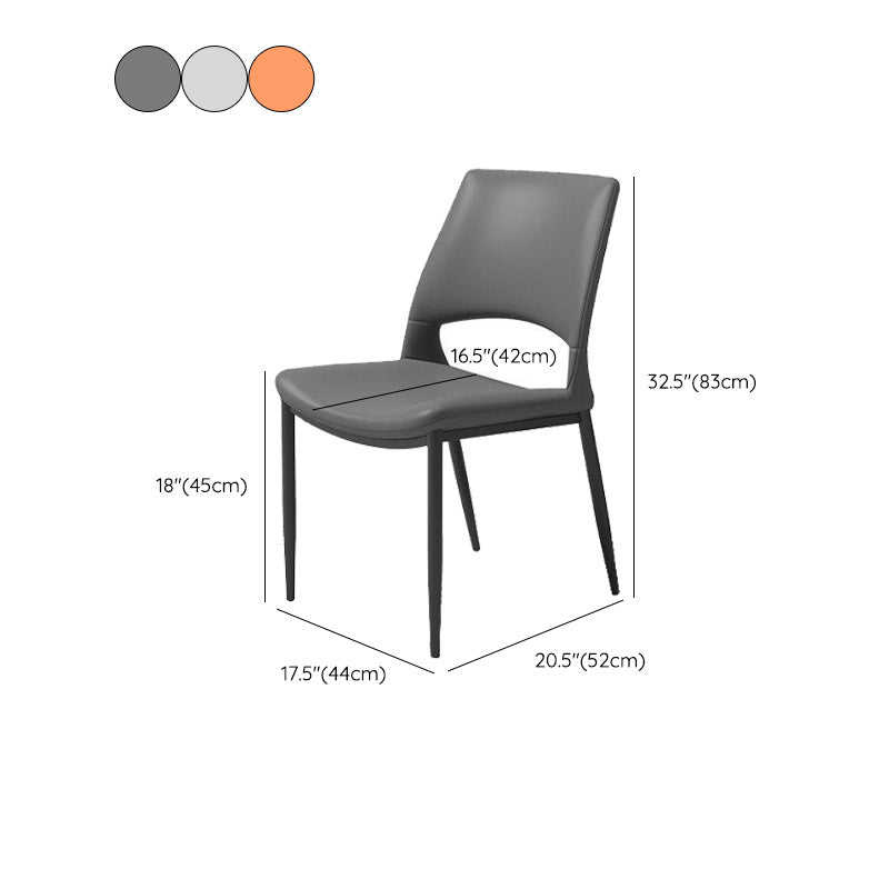 Kitchen Open Back Dining Chair Industrial Upholstered Armless Chair