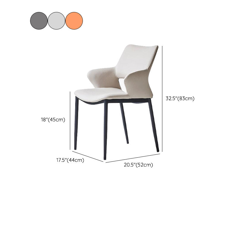 Kitchen Open Back Dining Chair Industrial Upholstered Armless Chair