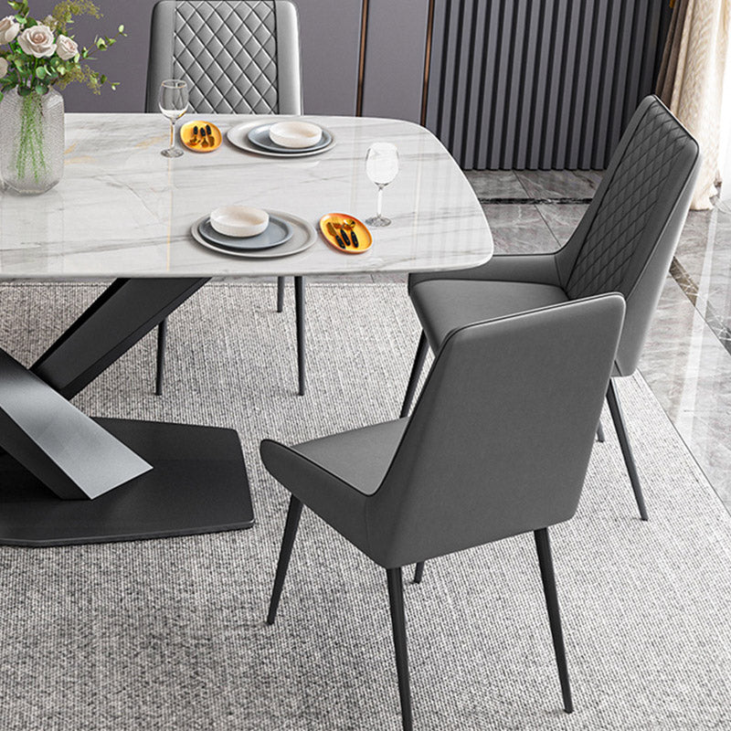 Industrial Upholstered Arm Dining Chair Kitchen Parsons Side Chair