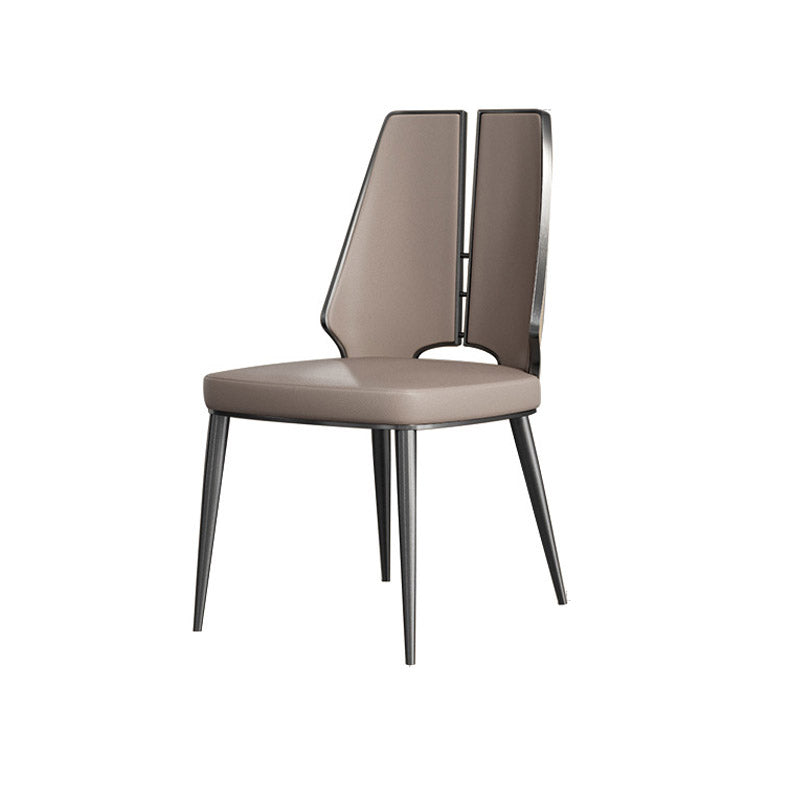 Kitchen Glam Dining Armless Chair Wingback Metal Legs Side Chair