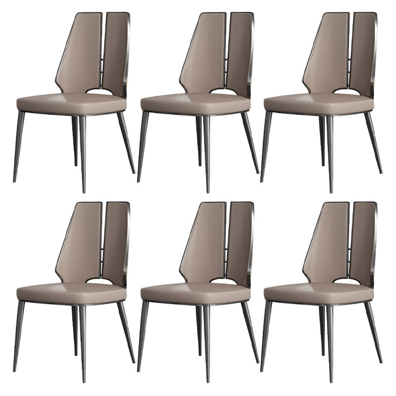 Kitchen Glam Dining Armless Chair Wingback Metal Legs Side Chair