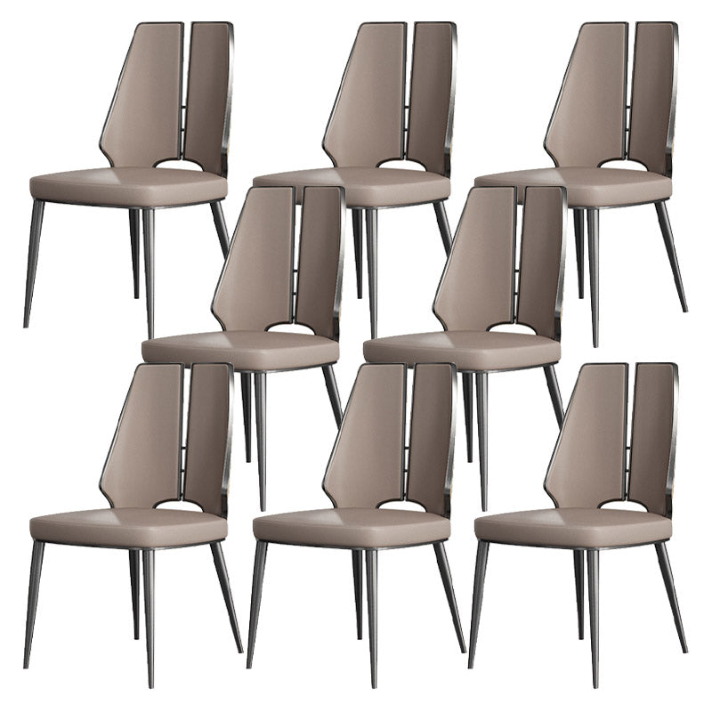 Kitchen Glam Dining Armless Chair Wingback Metal Legs Side Chair