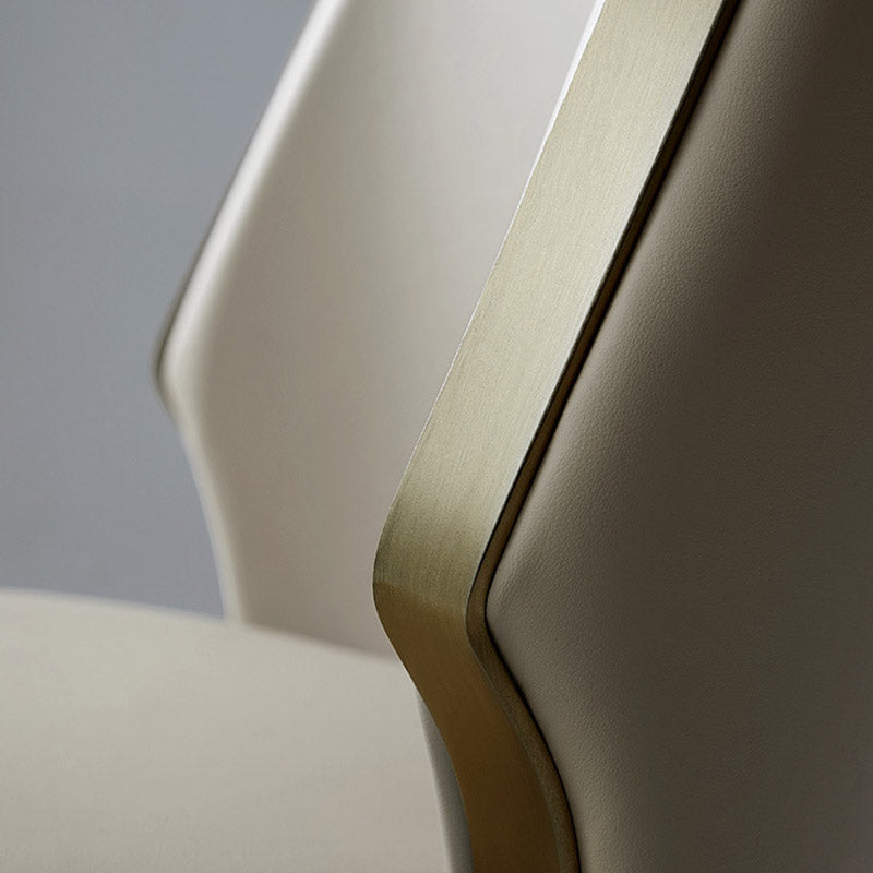 Kitchen Glam Dining Armless Chair Wingback Metal Legs Side Chair
