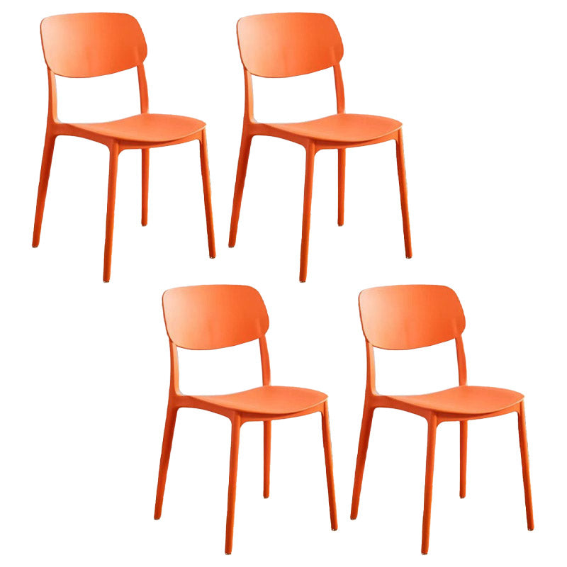 Open Back Dining Side Chair Contemporary Plastic Armless Dining Chair