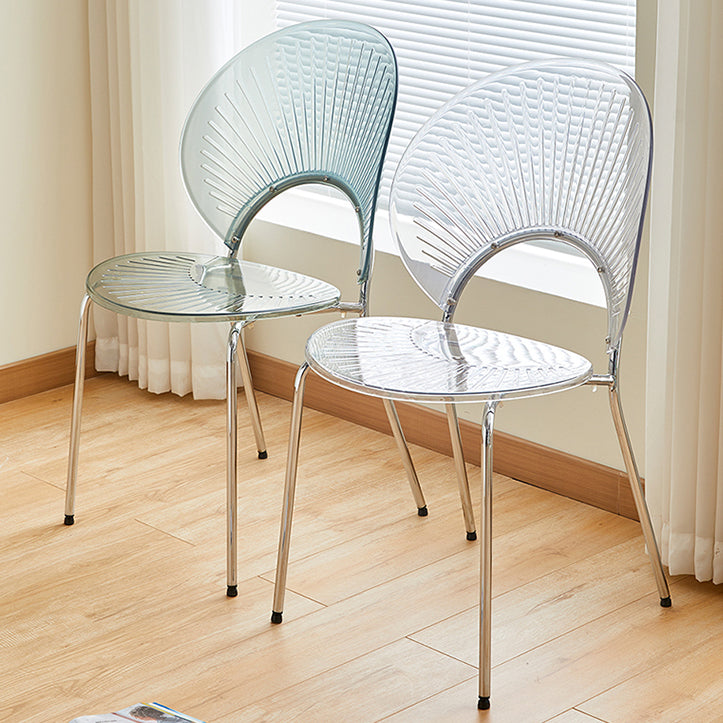 Open Back Dining Side Chair Contemporary Dining Armless Chair