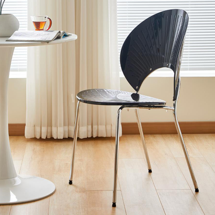 Open Back Dining Side Chair Contemporary Dining Armless Chair