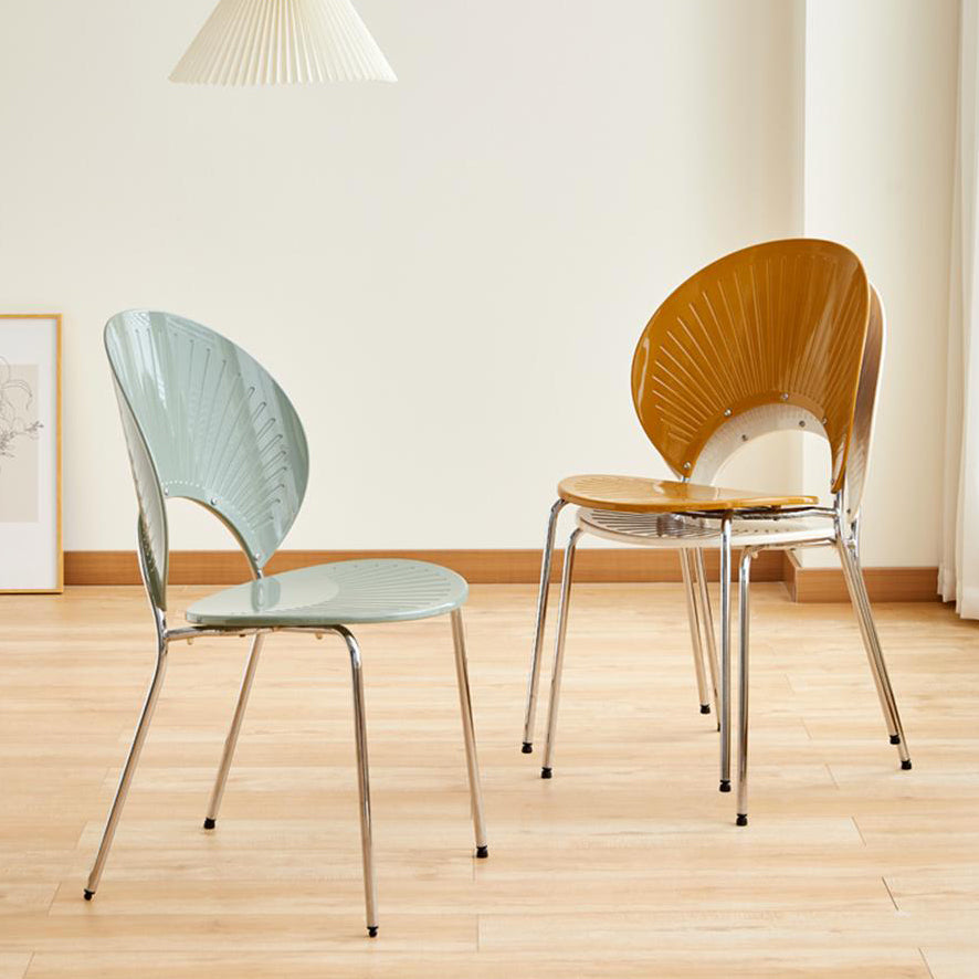 Open Back Dining Side Chair Contemporary Dining Armless Chair