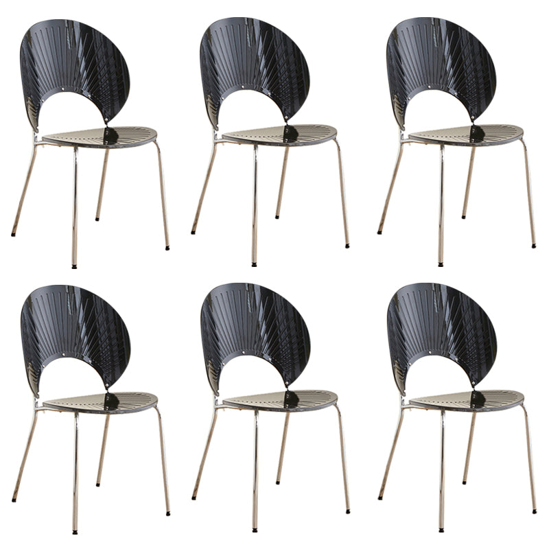 Open Back Dining Side Chair Contemporary Dining Armless Chair
