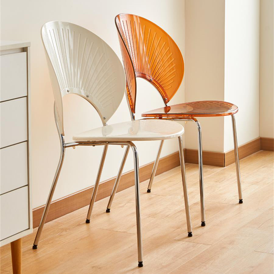 Open Back Dining Side Chair Contemporary Dining Armless Chair