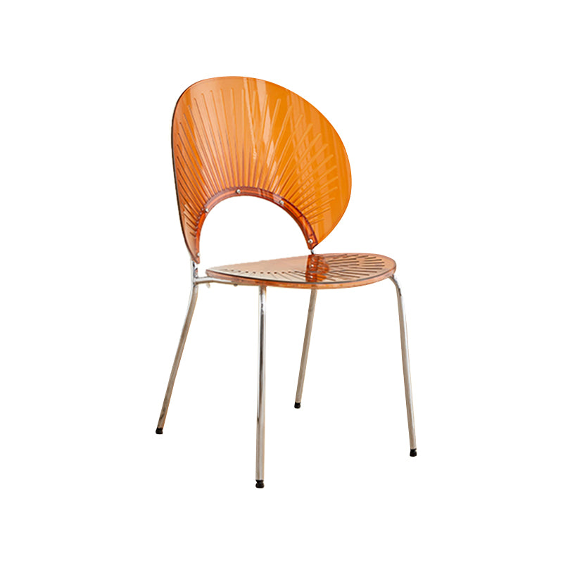 Open Back Dining Side Chair Contemporary Dining Armless Chair