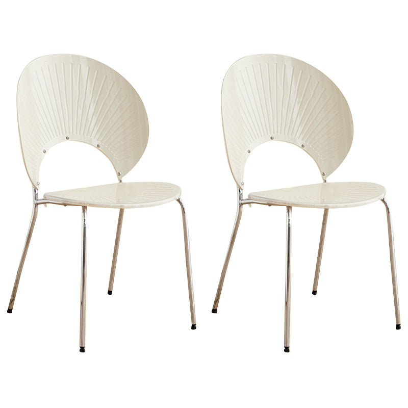 Open Back Dining Side Chair Contemporary Dining Armless Chair