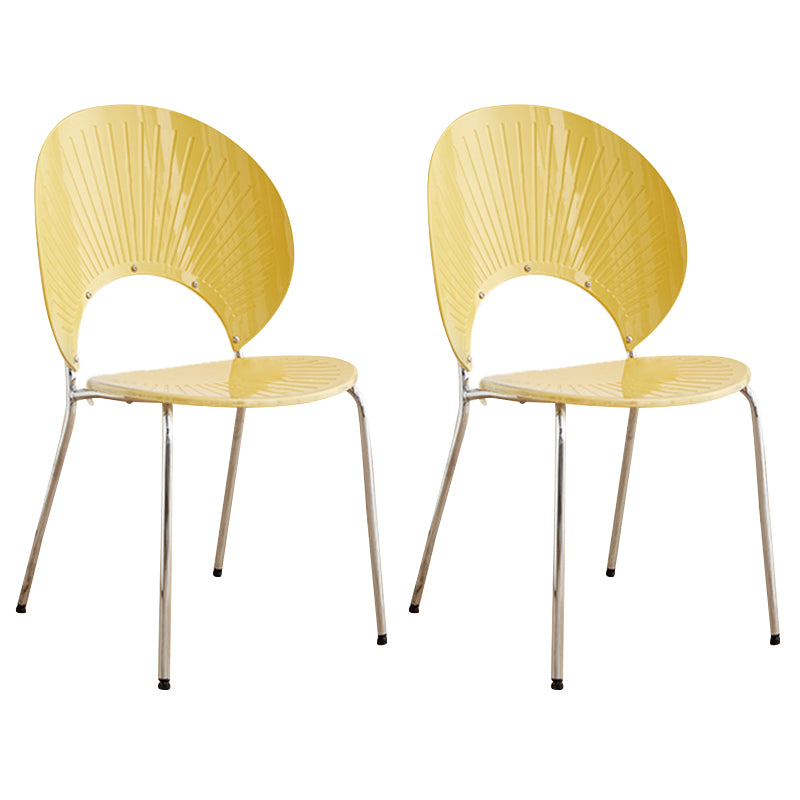 Open Back Dining Side Chair Contemporary Dining Armless Chair