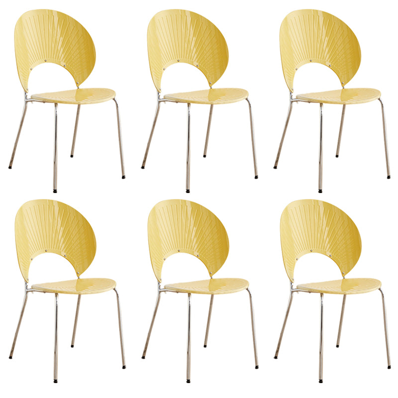 Open Back Dining Side Chair Contemporary Dining Armless Chair