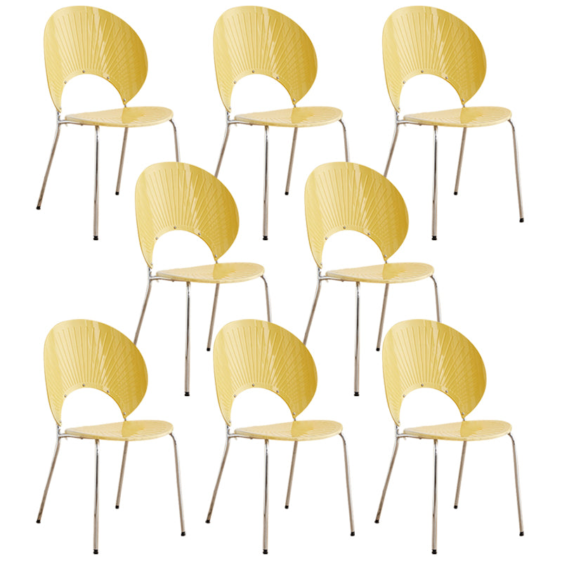 Open Back Dining Side Chair Contemporary Dining Armless Chair