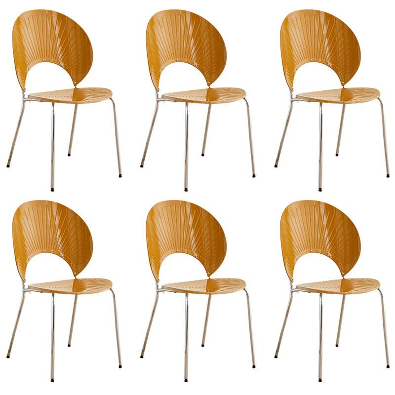 Open Back Dining Side Chair Contemporary Dining Armless Chair