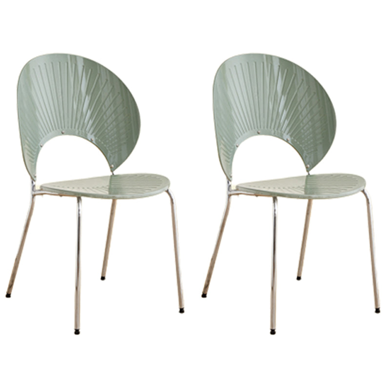 Open Back Dining Side Chair Contemporary Dining Armless Chair