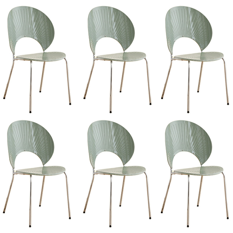 Open Back Dining Side Chair Contemporary Dining Armless Chair