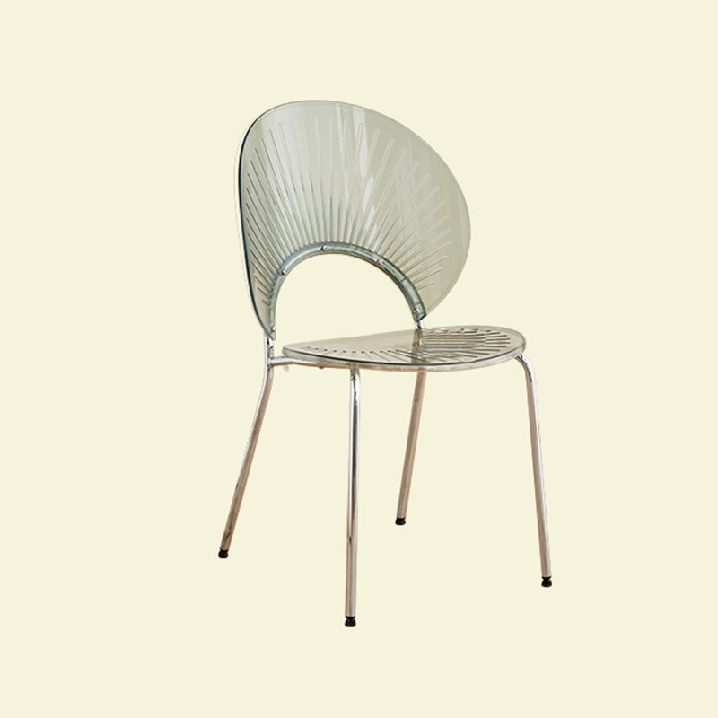 Open Back Dining Side Chair Contemporary Dining Armless Chair