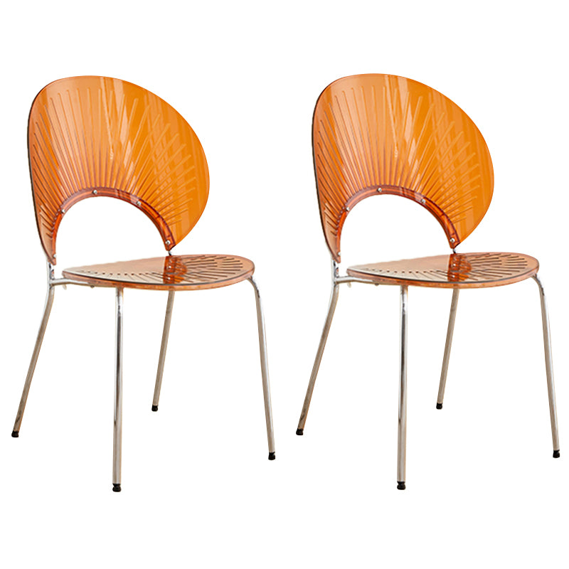 Open Back Dining Side Chair Contemporary Dining Armless Chair