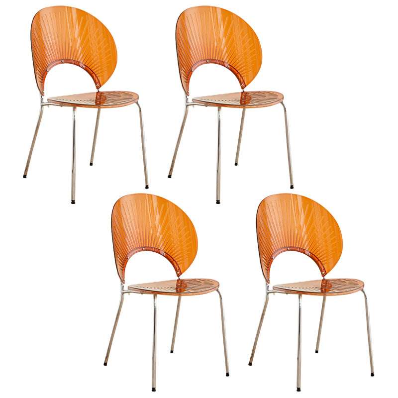 Open Back Dining Side Chair Contemporary Dining Armless Chair