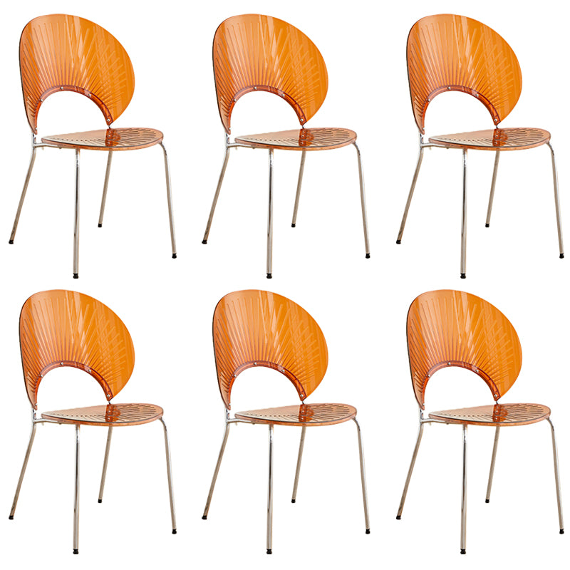 Open Back Dining Side Chair Contemporary Dining Armless Chair
