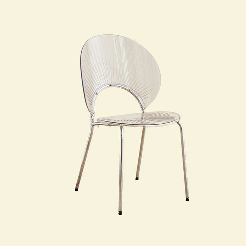 Open Back Dining Side Chair Contemporary Dining Armless Chair