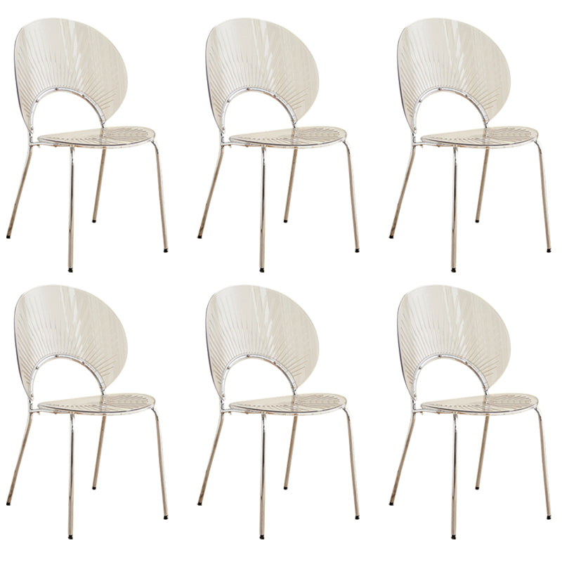 Open Back Dining Side Chair Contemporary Dining Armless Chair