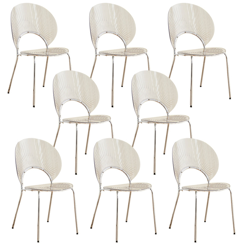 Open Back Dining Side Chair Contemporary Dining Armless Chair