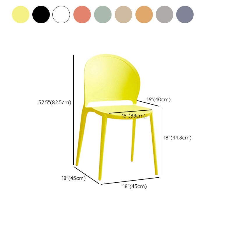 Contemporary Dining Room Dining Chair Plastic Stacking Side Chair